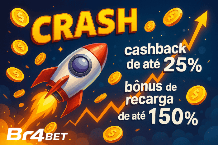 Crash BR4BET: ganhos rápidos com altos multiplicadores